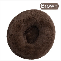 Plush Round Pet Bed for Cats & Dogs